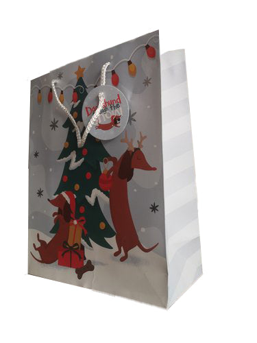 Weihnachtsgeschenketuete mit Hunde Dackelmotiv